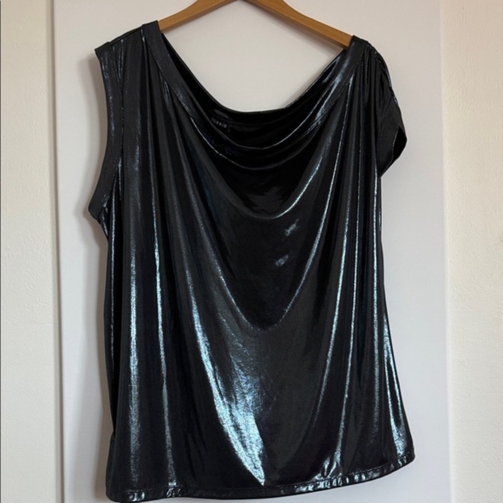 Torrid Glossy Black Blouse